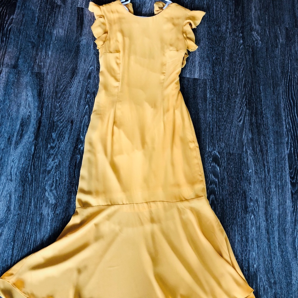 Bright Mustard Yellow Strappy Back Dress